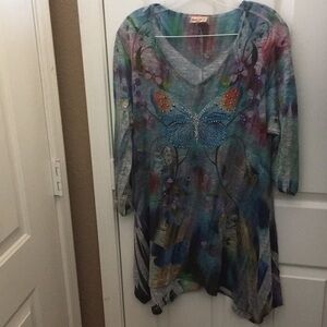 FINAL MARKDOWN Ladies’ studio gem Embellished Butterfly Tunic (M)